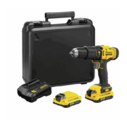 Stanley Taladro de Batería con Percusión SCD711C2K-B3, Inalámbrico, 1/2"