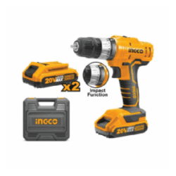 Ingco Taladro de Batería UCIDLI20012, Inalámbrico, 3/8"