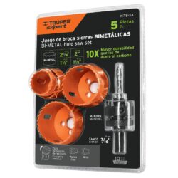 Juego de 4 brocasierras bimetálicas y 1 mandril Truper Expert Mod.